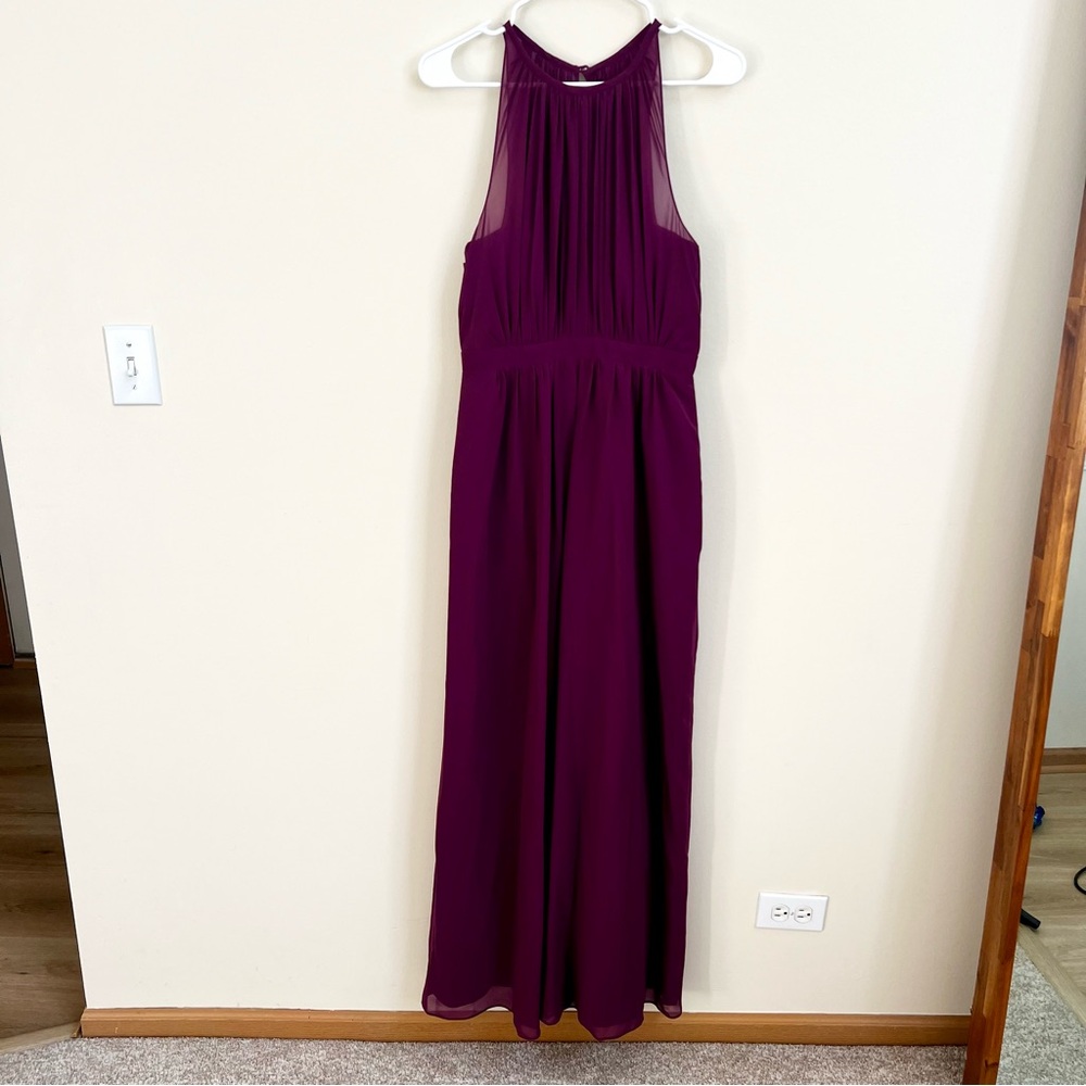 Bari Jay Raspberry Chiffon High Neck Sleeveless Prom Bridesmaid Wedding Guest 8